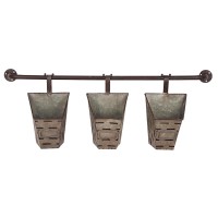Metal Triple Hanging Olive Bucket Basket Wall Storage Farmhouse Home Decor NEW 763038039571  362336235679